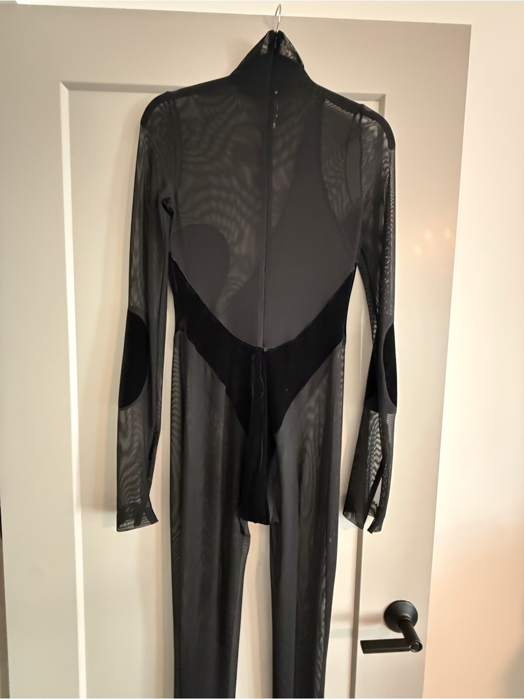 Laquan Smith Black Sheer Velvet Catsuit — image 7 of 8